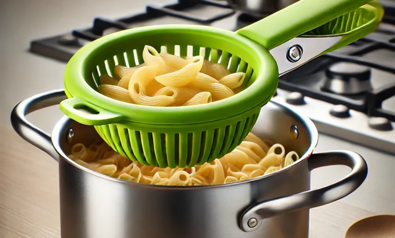 Kitchen Gizmo Snap N' Strain - Silicone Pasta Strainer Clip-On for Pots and Pans